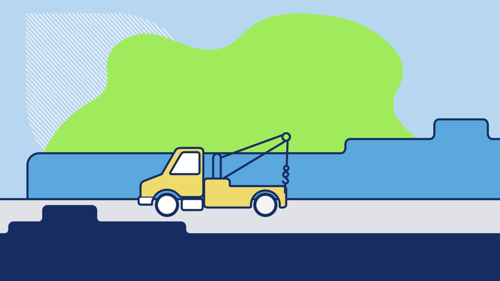 Tow truck collecting an old car for recycling