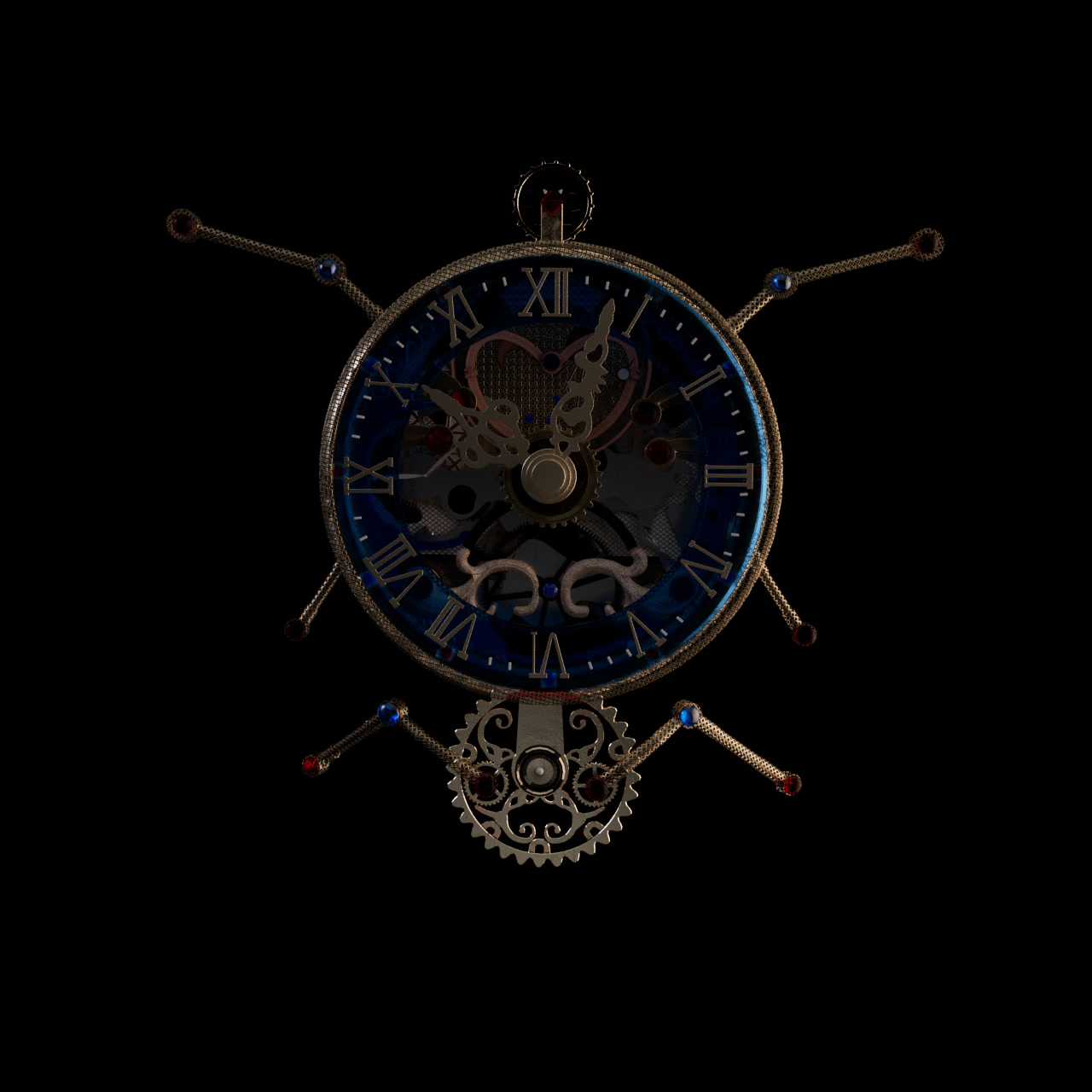 Alternate lighting render of the clock study
