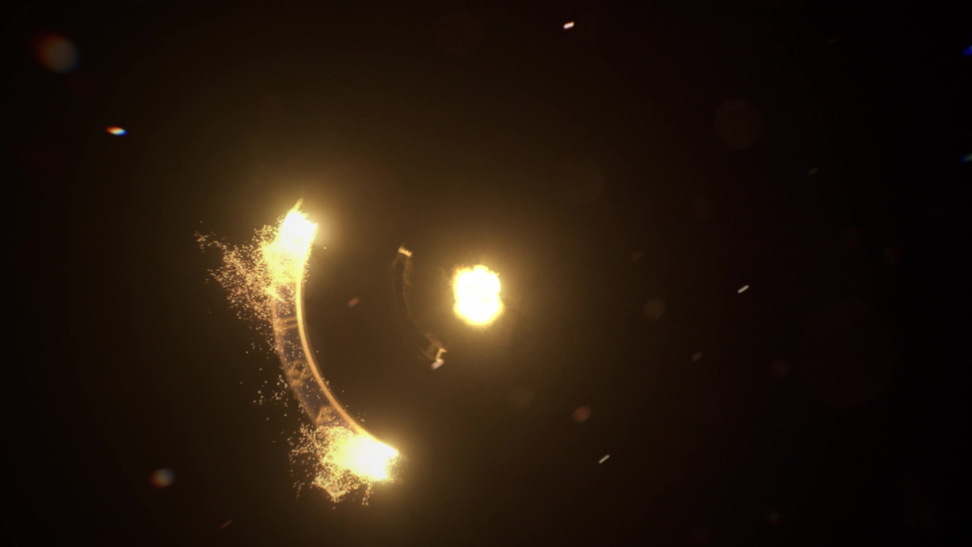 An arc of fire and embers forming in the teaser